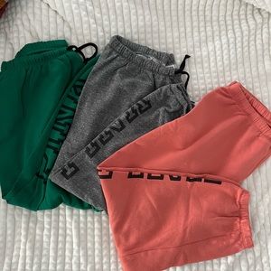 Three pairs pink vs classic joggers